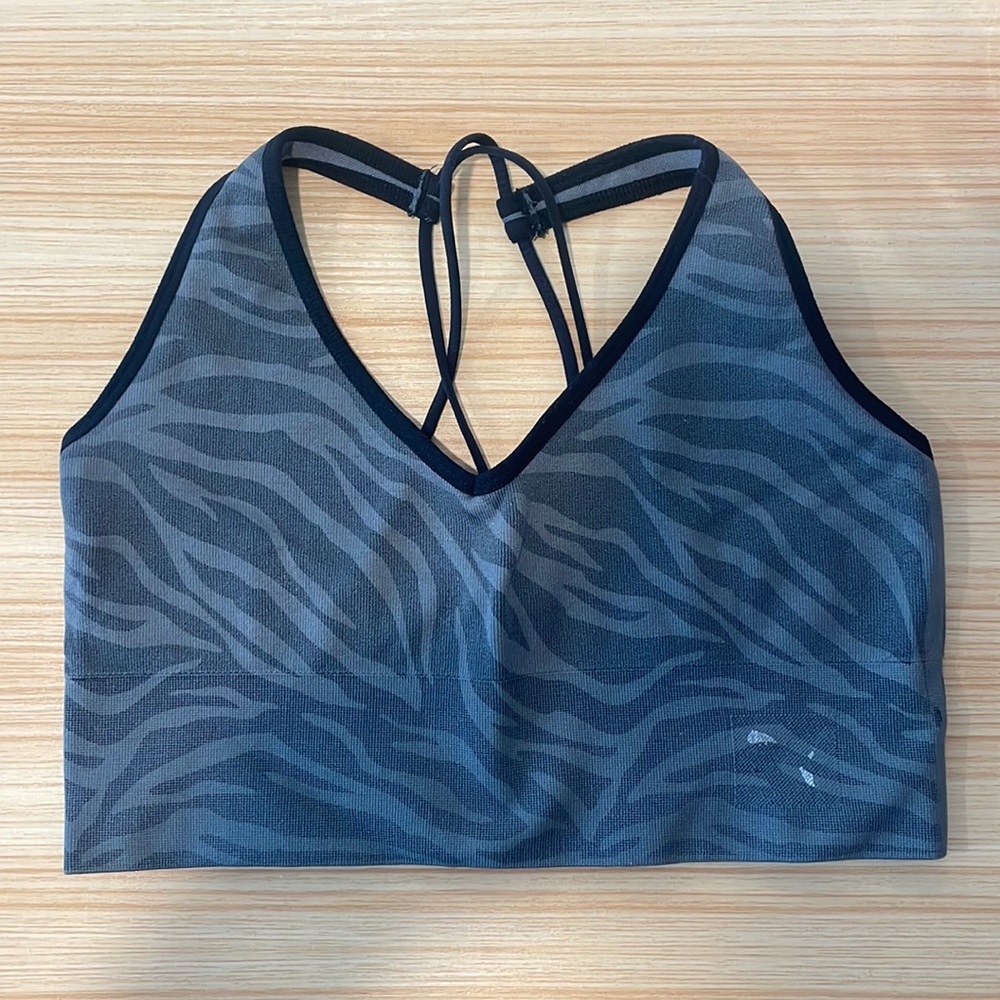 Gray Zebra Puma Sports Bra
